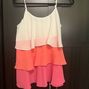 ANDREE BY UNIT White and Pink Layered Tank Top​